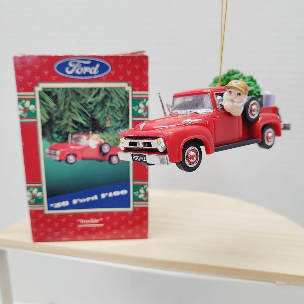 Vintage 1995 Enesco '56 Ford F100 "Truckin" Santa Christmas Ornament Ltd Edition